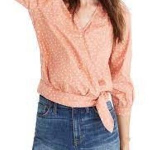 Madewell Crop Wrap Star Print Blouse